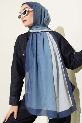 Bambu Kraş Degrade Şal Soft Mavi -02 - Başörtüsü