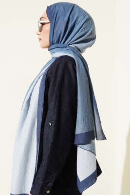 Bambu Kraş Degrade Şal Soft Mavi -02 - Başörtüsü