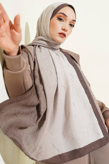 Bambu Kraş Degrade Şal Vizon - Başörtüsü