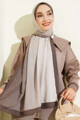 Bambu Kraş Degrade Şal Vizon - Başörtüsü