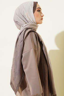 Bambu Kraş Degrade Şal Vizon - Başörtüsü