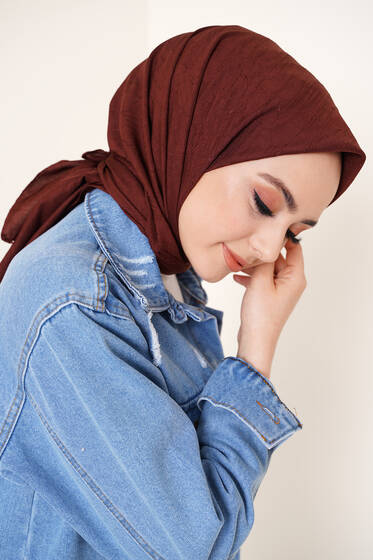 Bambu Kraş Eşarp Açık Kahve - Black&White