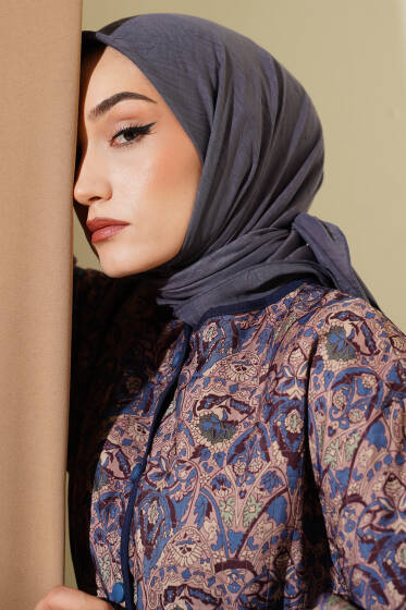 Bambu Kraş Eşarp Füme - Başörtüsü