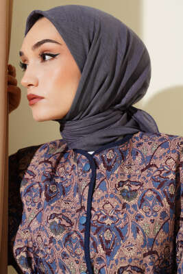 Bambu Kraş Eşarp Füme - Başörtüsü