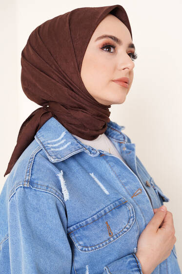 Bambu Kraş Eşarp Kestane - Black&White