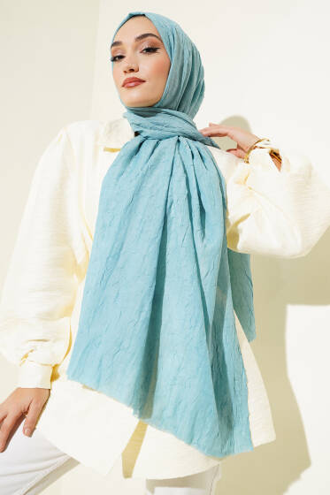 Bambu Kraş Şal Açık Mavi - Başörtüsü
