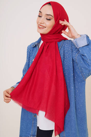 Bambu Kraş Şal Bordo - Black&White