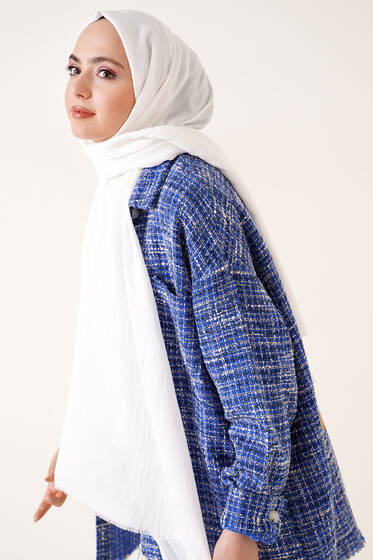 Bambu Şal Beyaz - Black&White