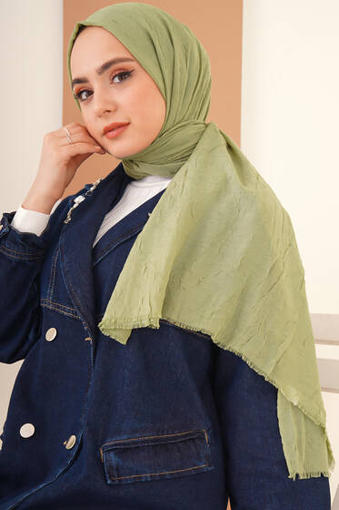 Bambu Şal Çağla Yeşili - Black&White