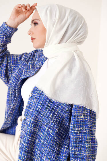 Bambu Şal Ekru - Black&White