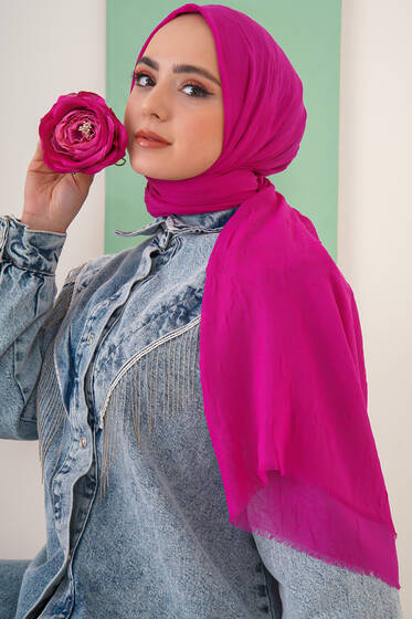 Bambu Şal Fuşya - Black&White