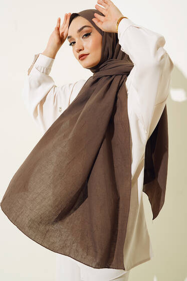 Bambu Şal Koyu Kestane - Black&White