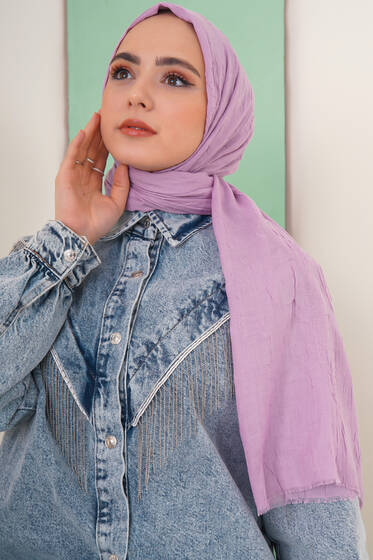 Bambu Şal Leylak - Black&White