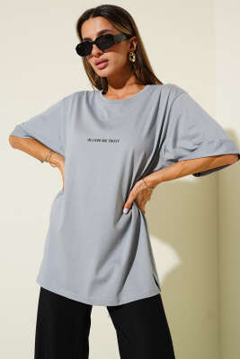 Barfield Baskılı Duble Kol T-shirt Kayrak Grisi 