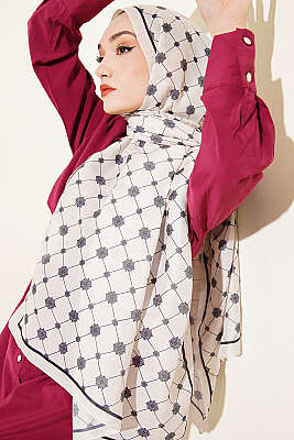 Barok Motifli Soft Şal Bej - Başörtüsü