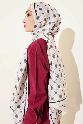 Barok Motifli Soft Şal Bej - Başörtüsü