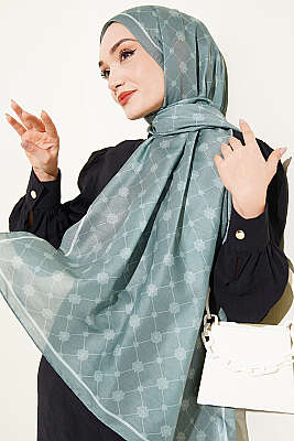 Barok Motifli Soft Şal Çağla Yeşili 