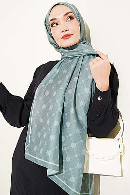 Barok Motifli Soft Şal Çağla Yeşili - Başörtüsü