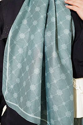 Barok Motifli Soft Şal Çağla Yeşili - Başörtüsü