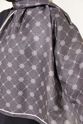 Barok Motifli Soft Şal Füme - Başörtüsü