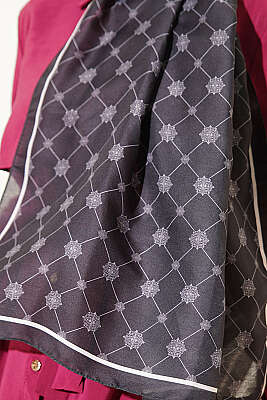 Barok Motifli Soft Şal Siyah - Başörtüsü