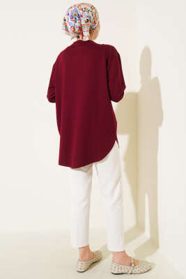 Basic Alt Dikişsiz Tunik Bordo - Tunik