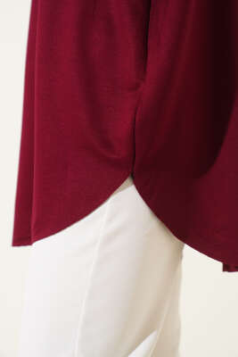 Basic Alt Dikişsiz Tunik Bordo - Tunik