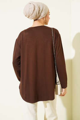 Basic Alt Dikişsiz Tunik Kahve - Yılın Fırsatı