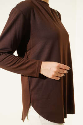 Basic Alt Dikişsiz Tunik Kahve - Yılın Fırsatı