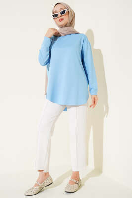 Basic Alt Dikişsiz Tunik Mavi - 100-300 TL Ürünler