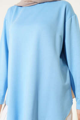Basic Alt Dikişsiz Tunik Mavi - Tunik