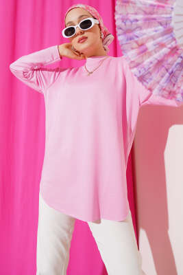 Basic Alt Dikişsiz Tunik Pembe 