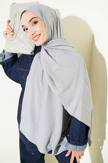 Basic Ayrobin Şal Gri - Başörtüsü
