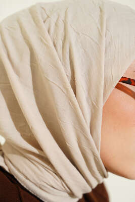 Basic Bambu Kraş Eşarp Bej - Başörtüsü