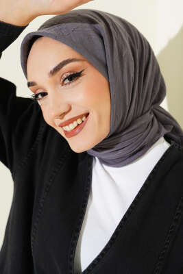 Basic Bambu Kraş Eşarp Füme - Başörtüsü