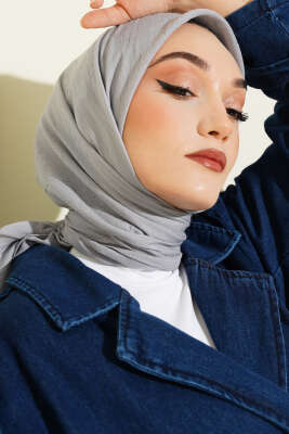 Basic Bambu Kraş Eşarp Gri - MODA KAŞMİR