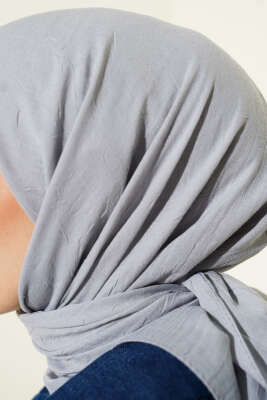 Basic Bambu Kraş Eşarp Gri - Başörtüsü