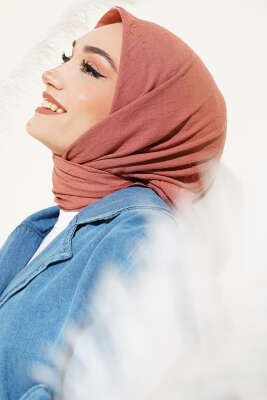 Basic Bambu Kraş Eşarp Gül Kurusu - MODA KAŞMİR