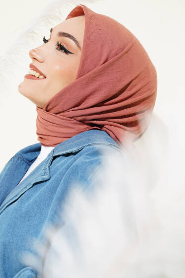 Basic Bambu Kraş Eşarp Gül Kurusu - Başörtüsü