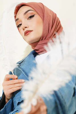 Basic Bambu Kraş Eşarp Gül Kurusu - Başörtüsü