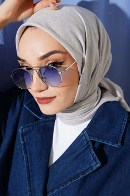 Basic Bambu Kraş Eşarp Gümüş - MODA KAŞMİR