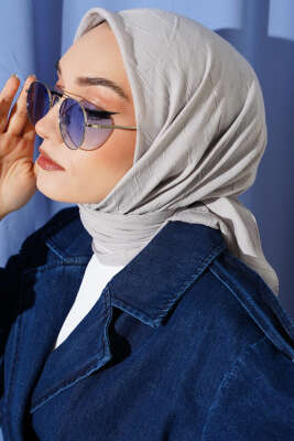 Basic Bambu Kraş Eşarp Gümüş - Başörtüsü