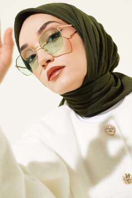 Basic Bambu Kraş Eşarp Haki 