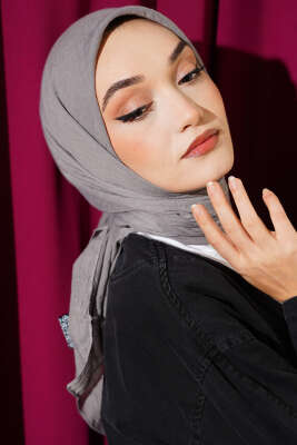 Basic Bambu Kraş Eşarp Kayrak Grisi 