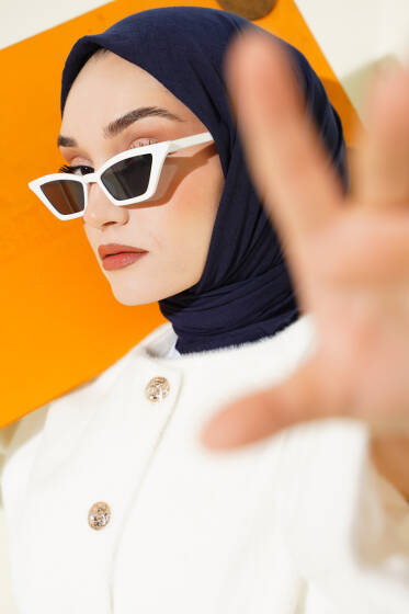 Basic Bambu Kraş Eşarp Koyu Lacivert - Başörtüsü