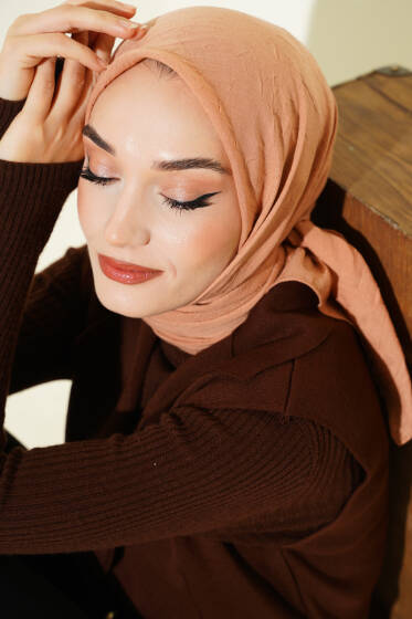 Basic Bambu Kraş Eşarp Latte - Başörtüsü