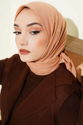 Basic Bambu Kraş Eşarp Latte - Başörtüsü