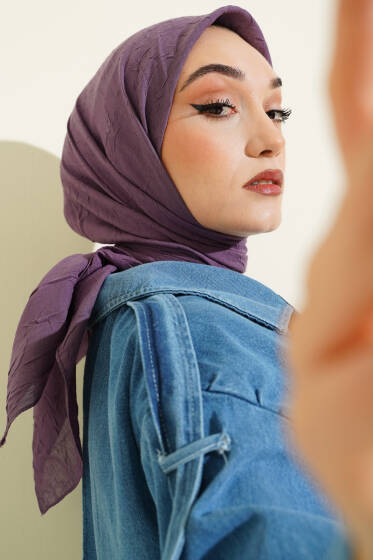 Basic Bambu Kraş Eşarp Lila - Başörtüsü