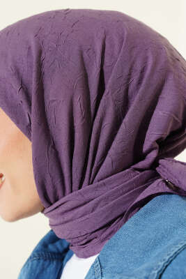 Basic Bambu Kraş Eşarp Lila - Başörtüsü