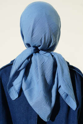 Basic Bambu Kraş Eşarp Mavi - Başörtüsü